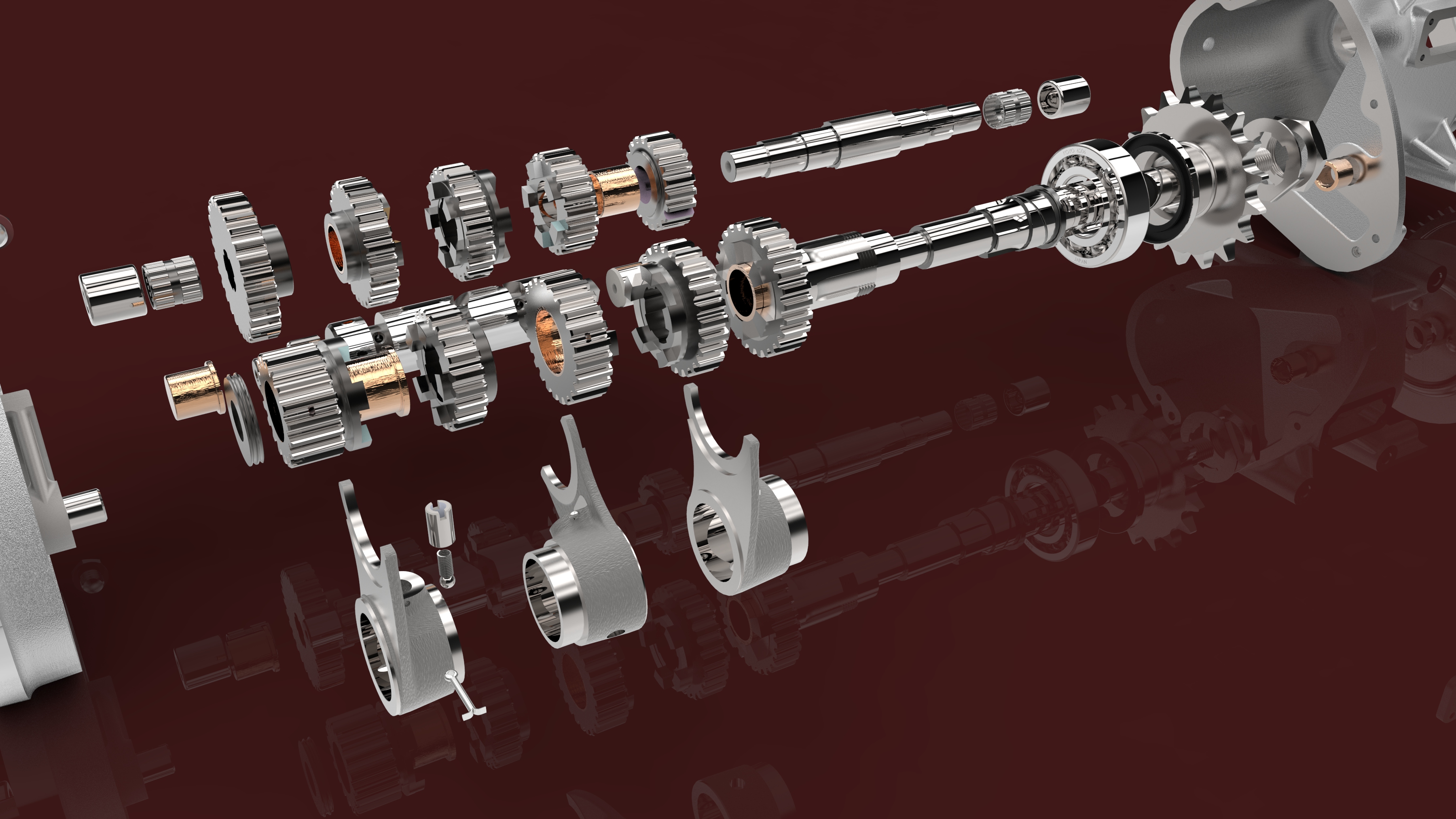 宝贝_Albion 5速度摩托车齿轮箱图纸